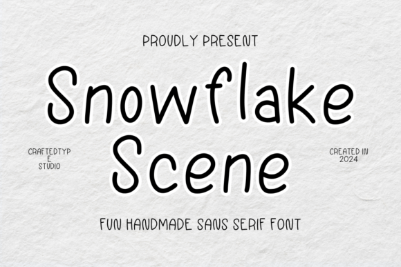 Snowflake Scene Font for Festive Design Projects